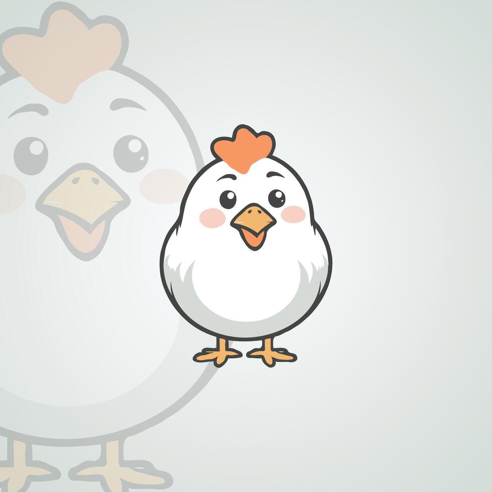 linda pollo mascota logo vector