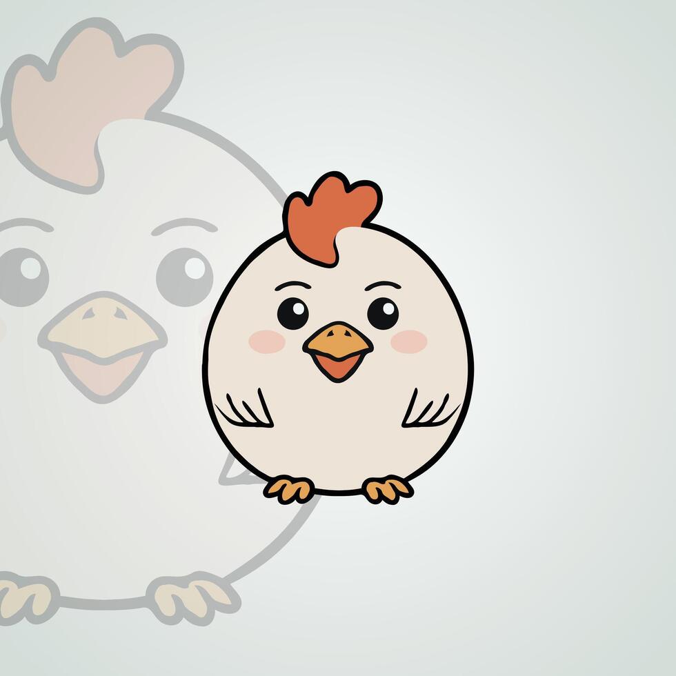 linda pollo mascota logo vector