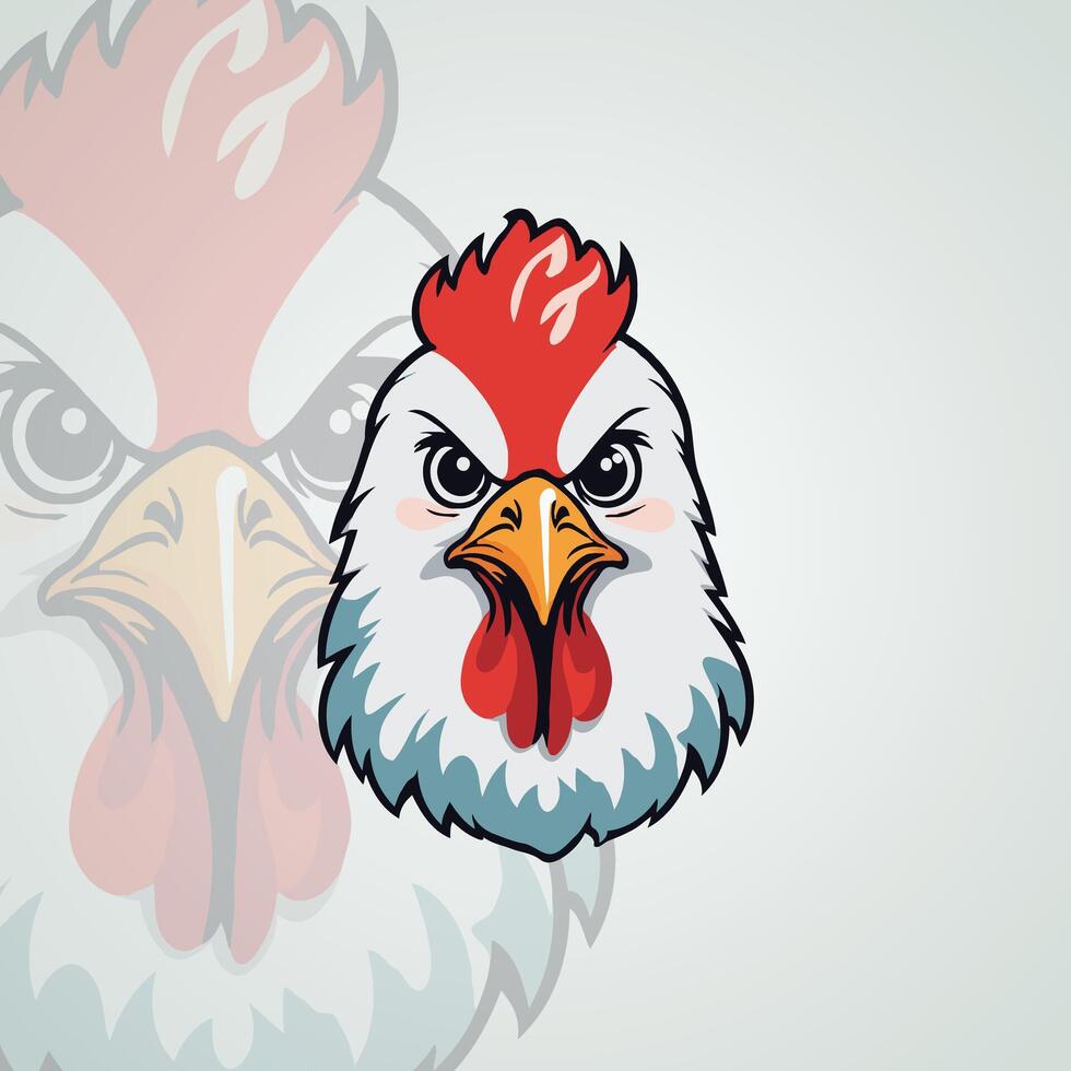 linda pollo mascota logo vector