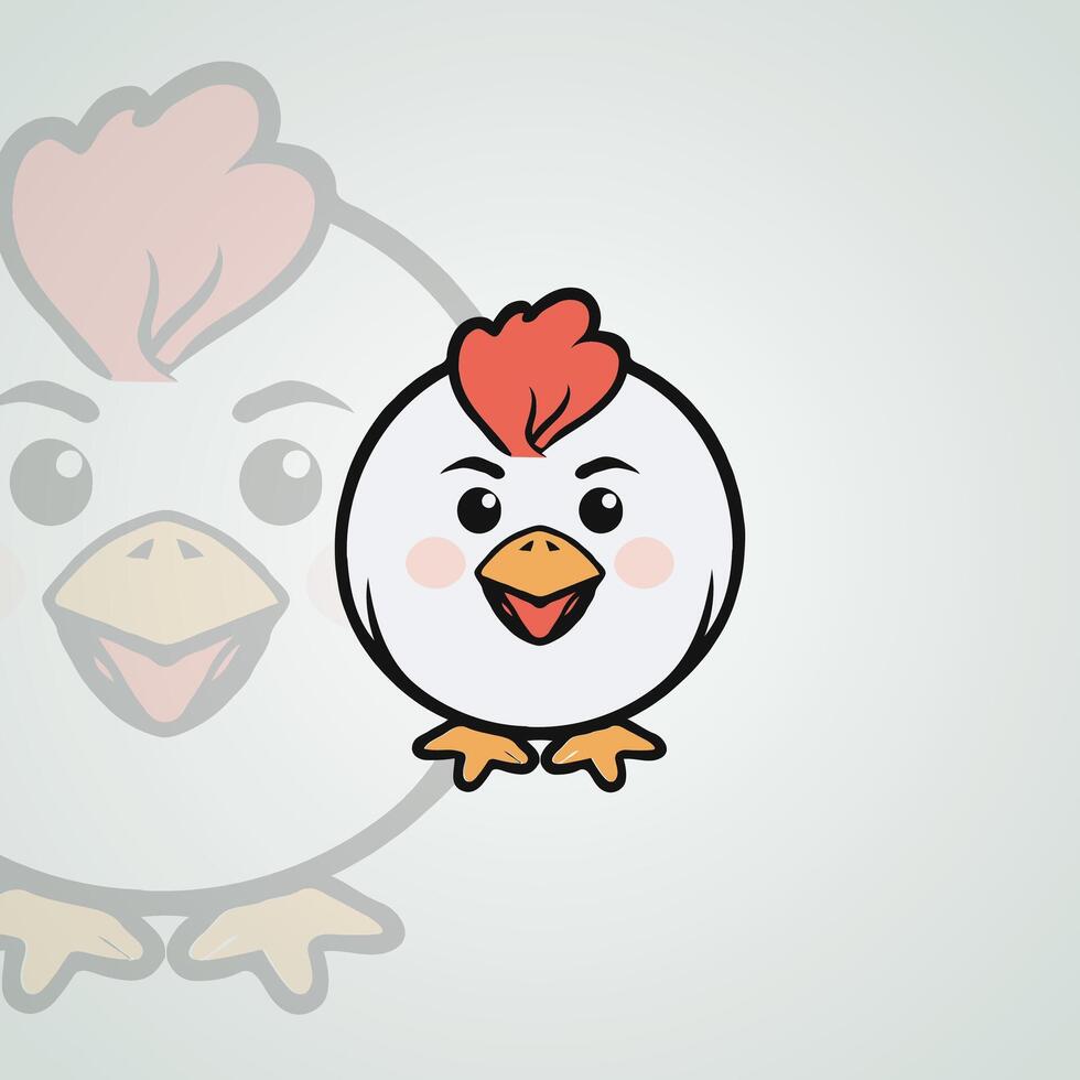 linda pollo mascota logo vector