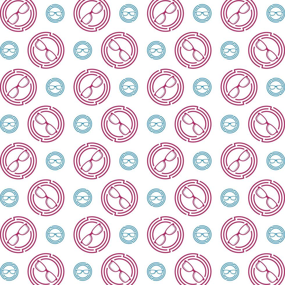 Specs face grand trendy multicolor repeating pattern illustration background design vector