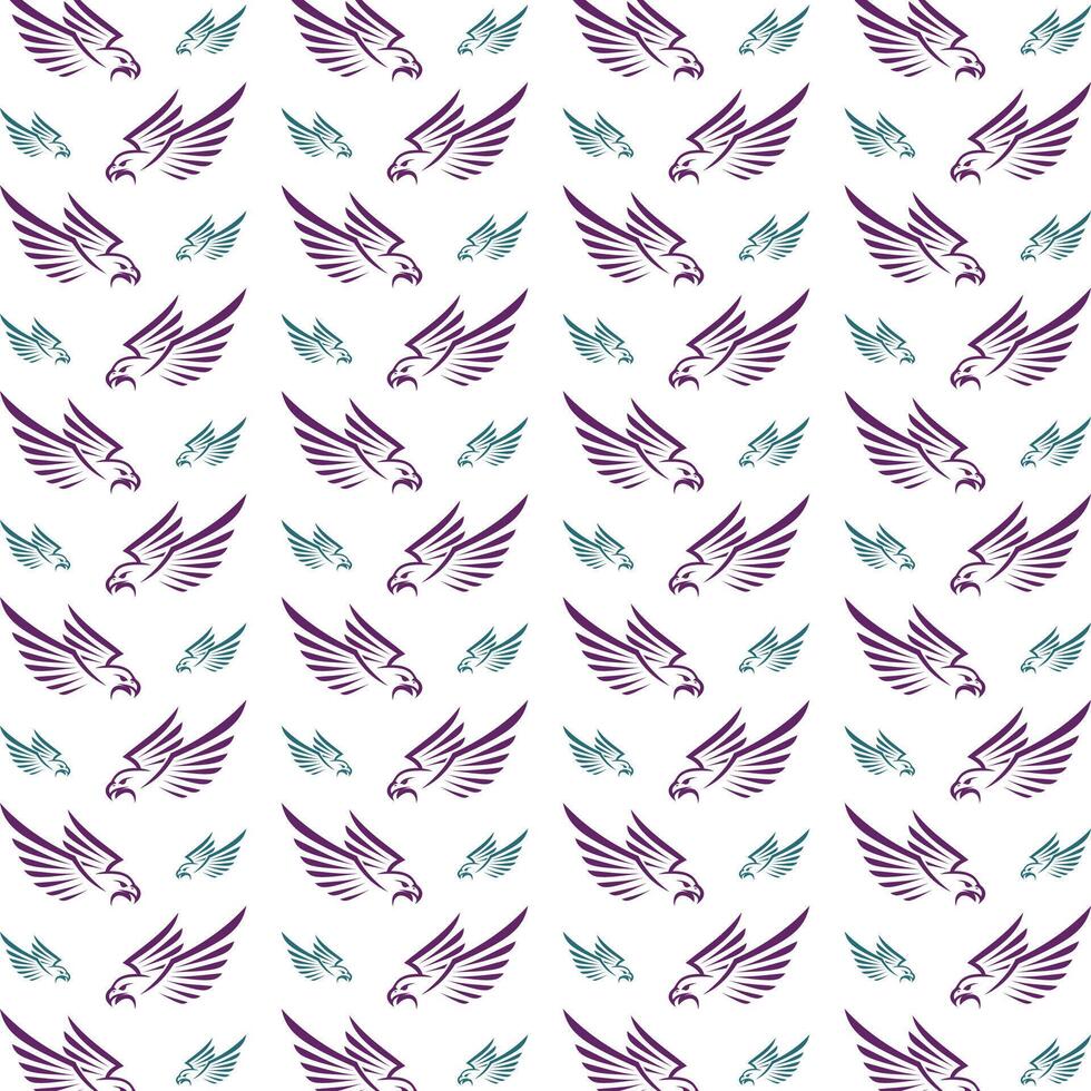 Eagle wing smooth trendy multicolor repeating pattern illustration background design vector