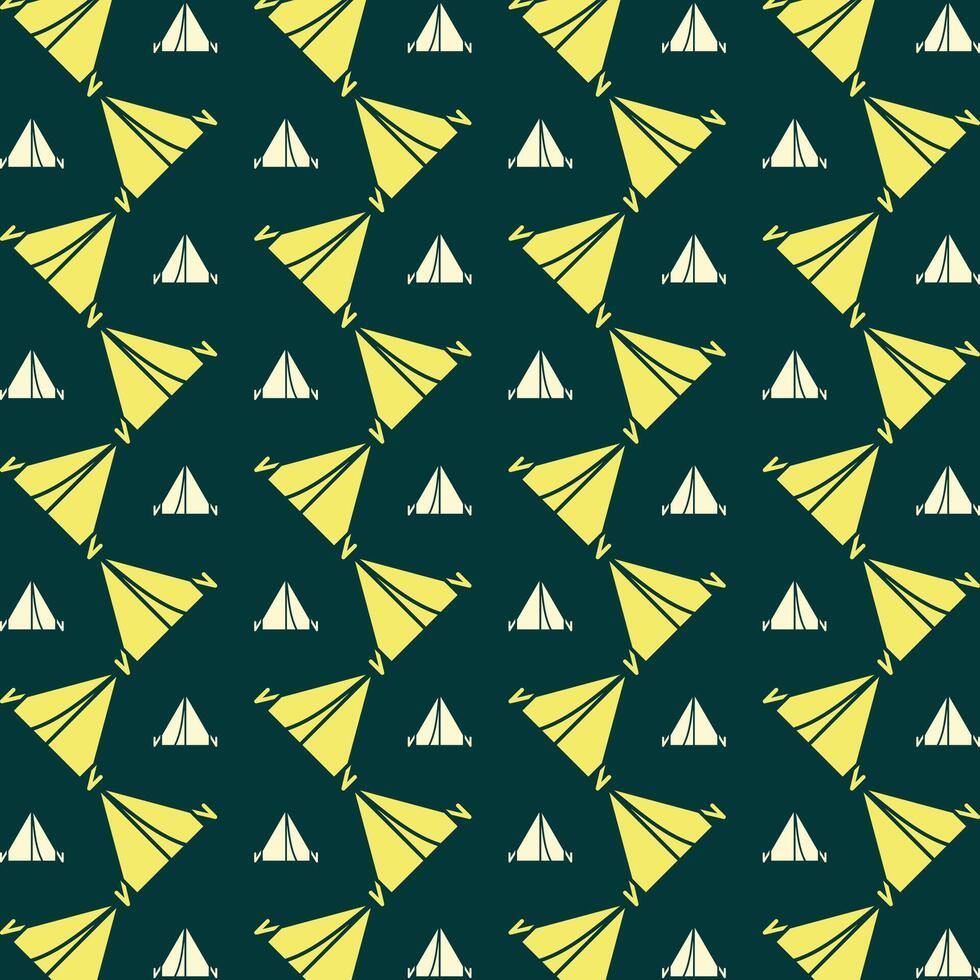 Camping interesting trendy multicolor repeating pattern illustration yellow design vector
