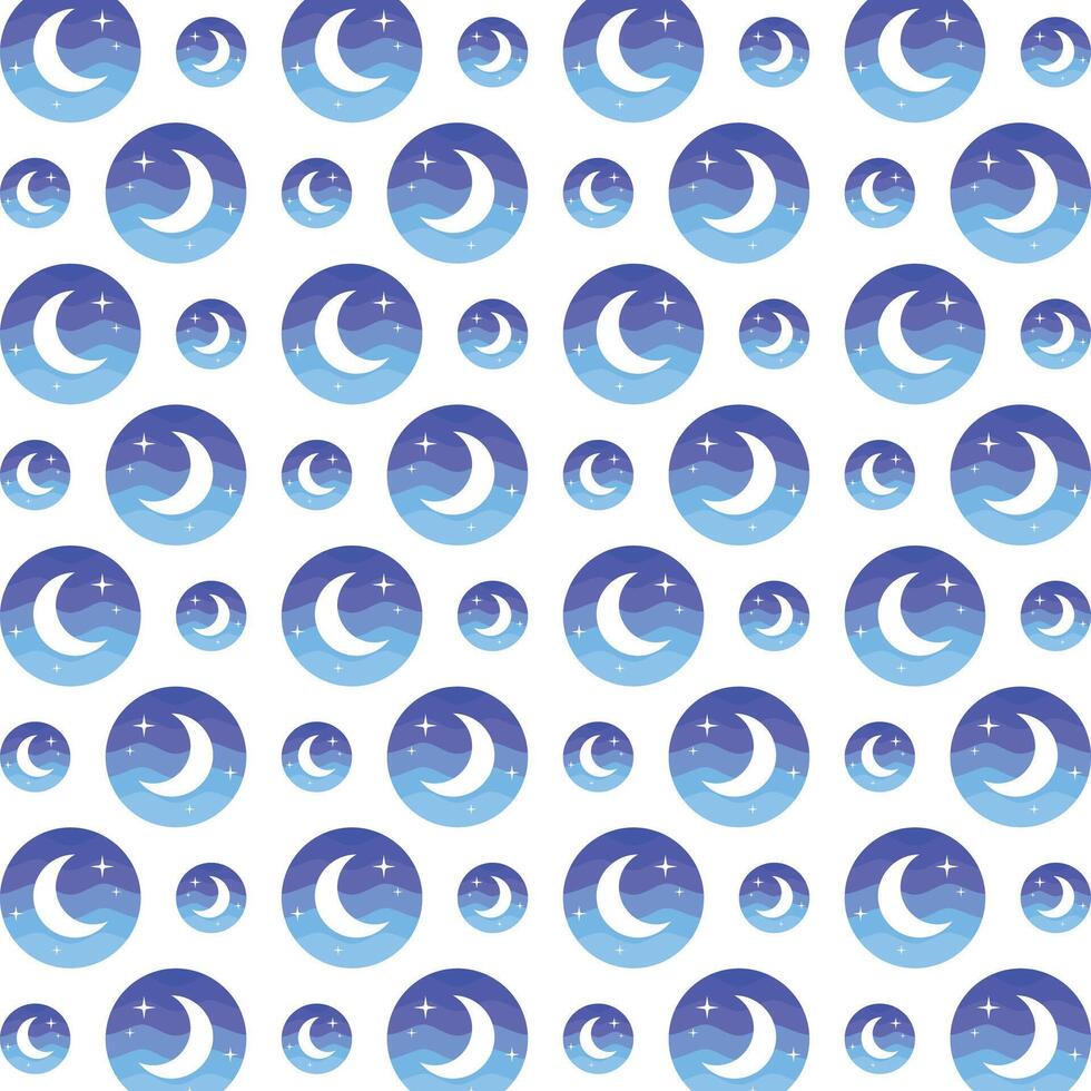 Moon awful trendy multicolor repeating pattern illustration background design vector