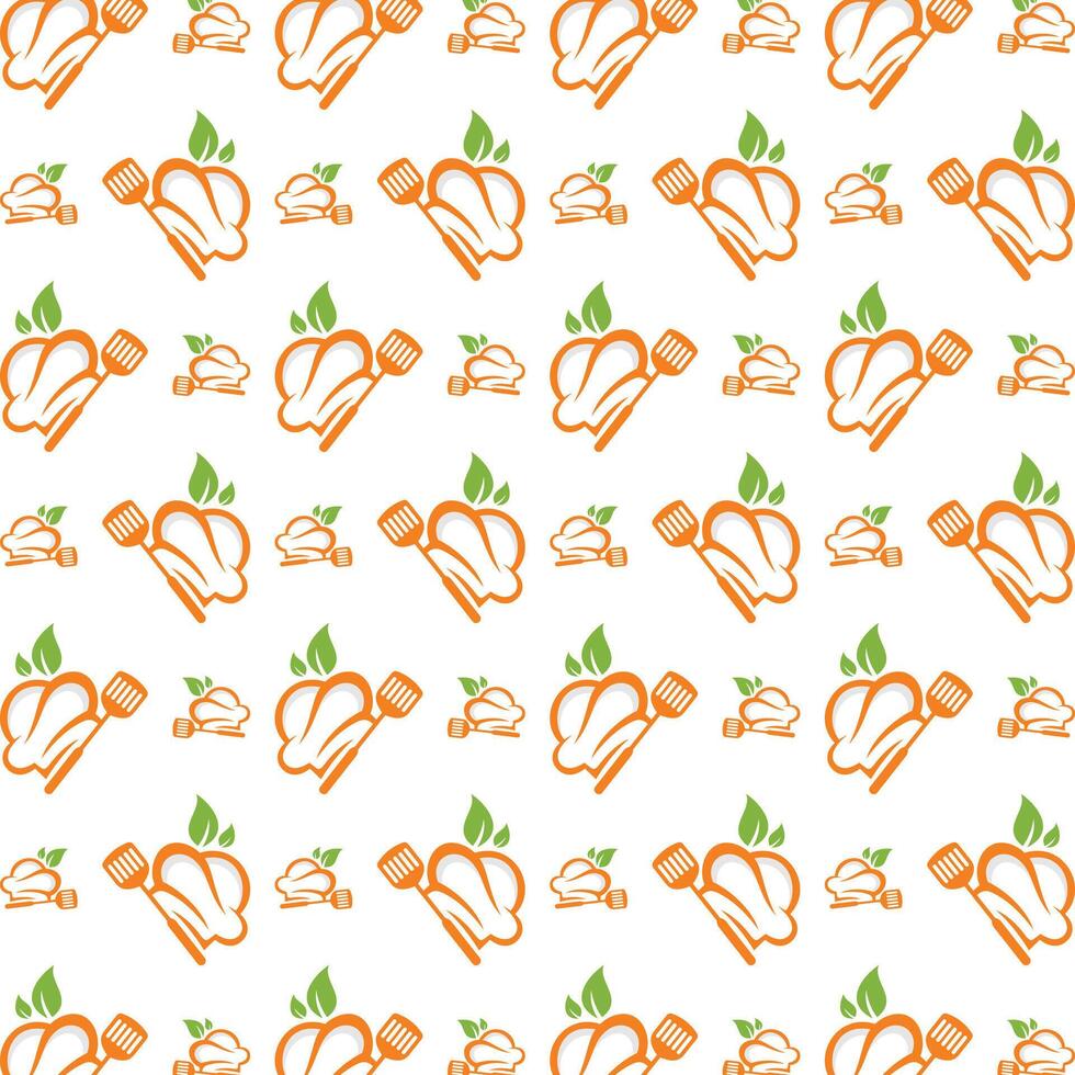 Chef smooth trendy multicolor repeating pattern illustration background design vector