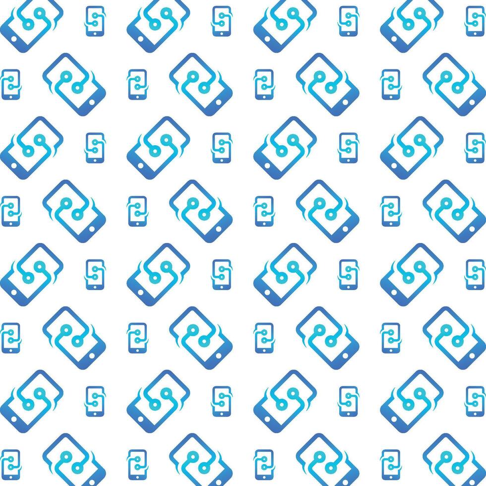 Phone smooth trendy multicolor repeating pattern illustration background design vector