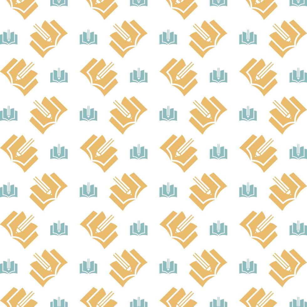 Book pencil awful trendy multicolor repeating pattern illustration background design vector