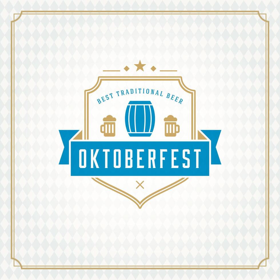 Oktoberfest cerveza festival celebracion Clásico saludo tarjeta o póster vector