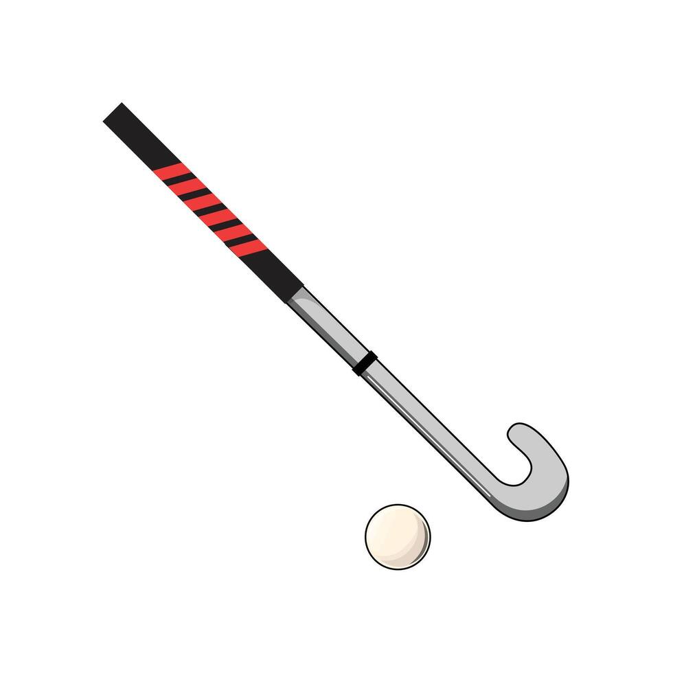 Hockey stick and ball. Competition, sport, hobby and excitement. For sports enthusiasts and hockey aficionados vector