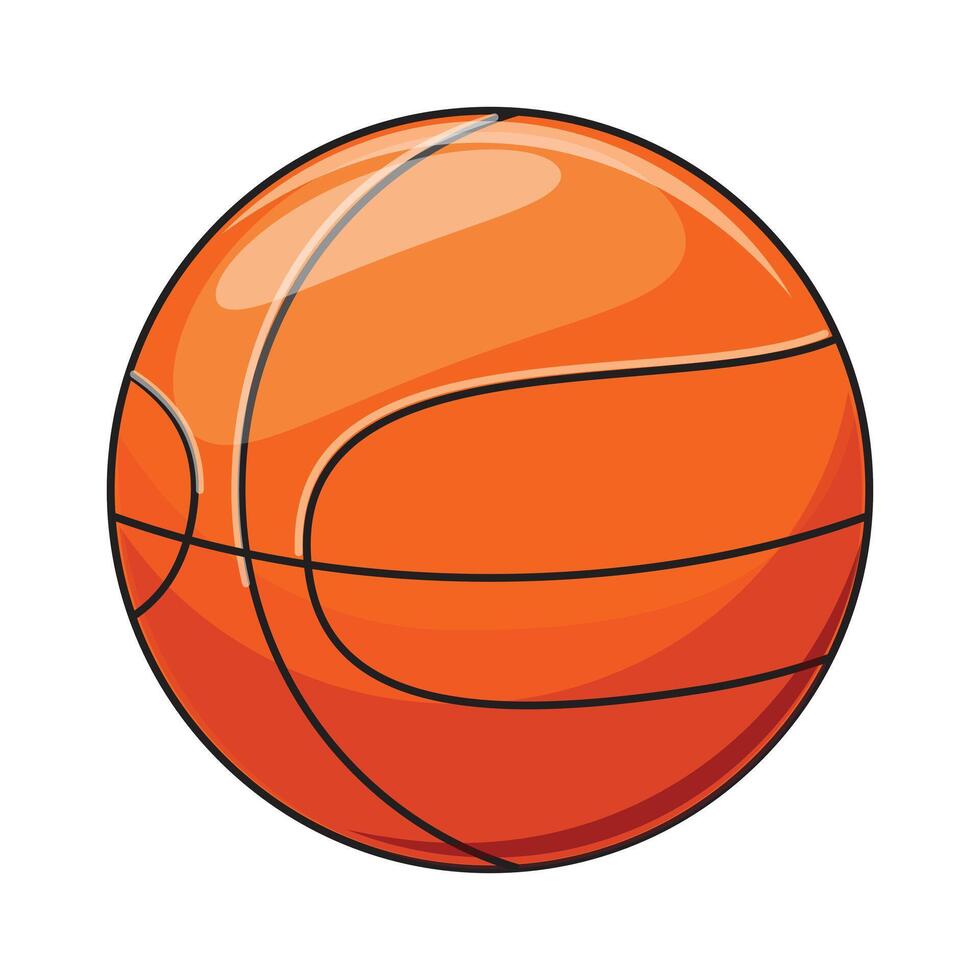 Orange basketball in outline style. Perfect for sports-themed designs and illustrations vector