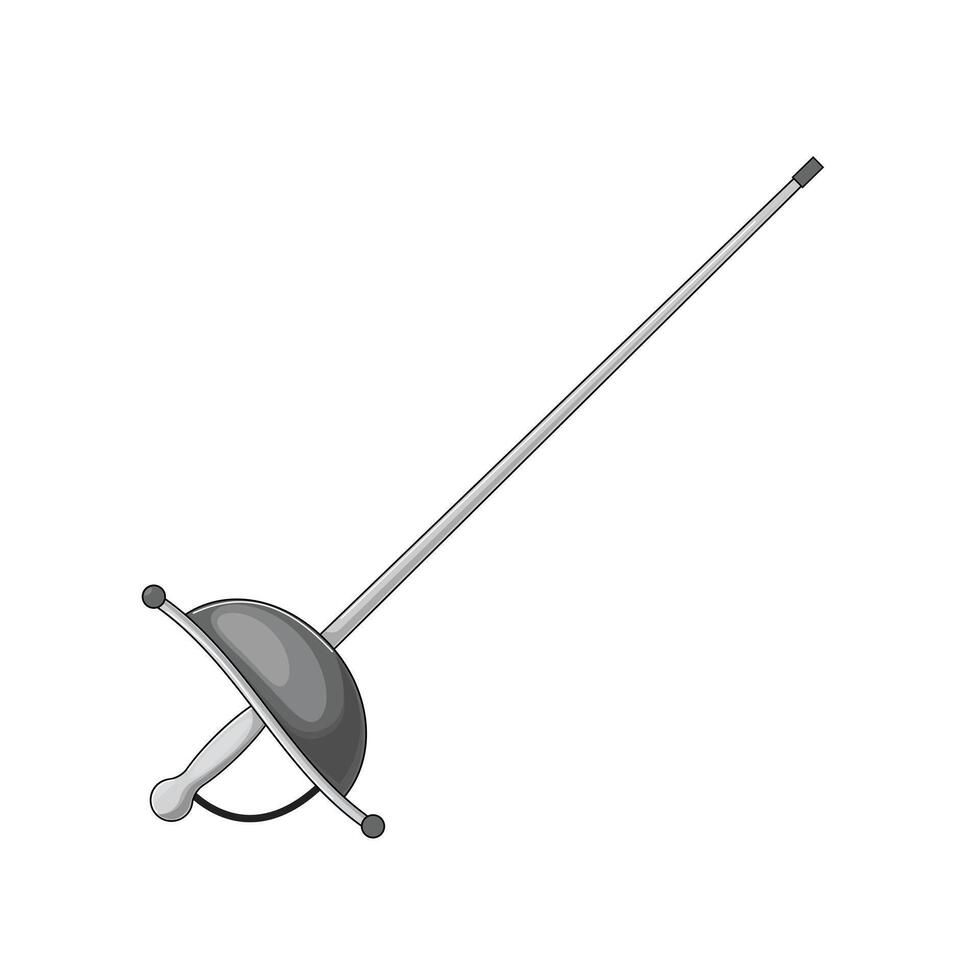 Fencing sword for sport, logo design. Flat outline isolated on white background vector