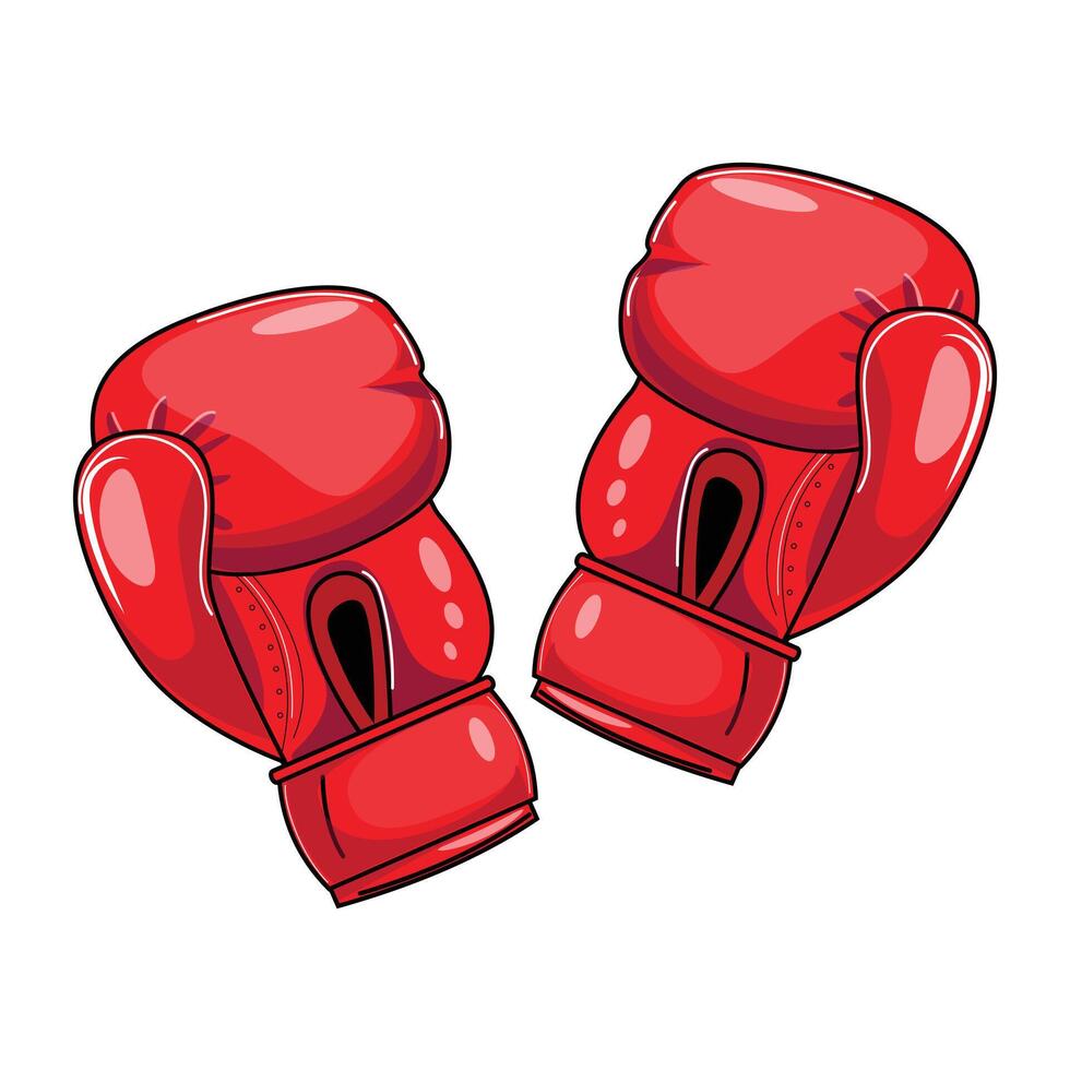 rojo boxeo guantes ilustración vector