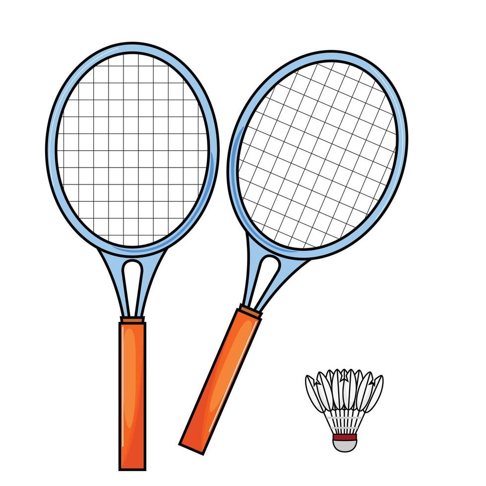 Racket and Shuttlecock Isolated On White Background vector