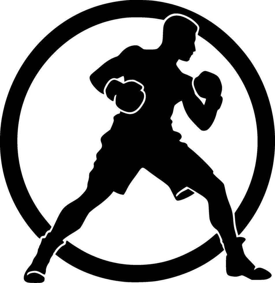 Boxing, Minimalist and Simple Silhouette - illustration vector