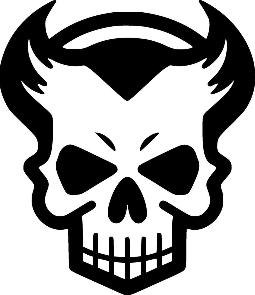 Skull, Black and White illustration vector