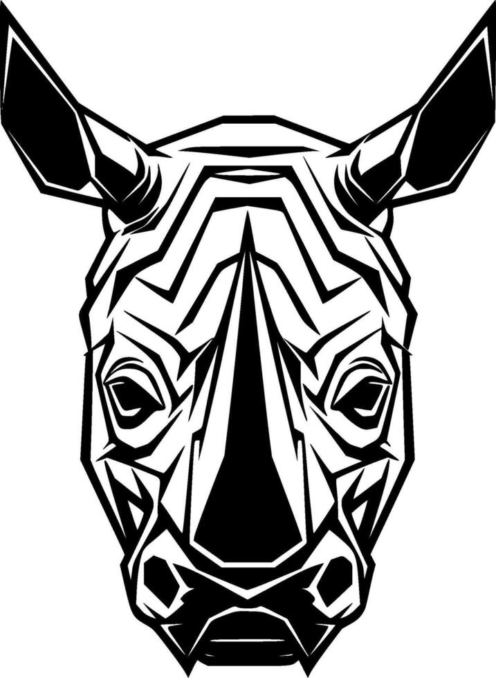 Rhinoceros, Minimalist and Simple Silhouette - illustration vector