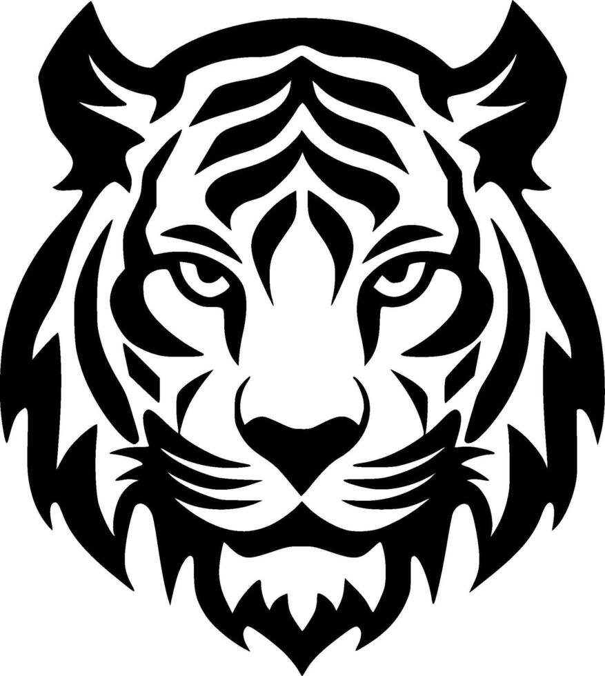 tigre, negro y blanco ilustración vector