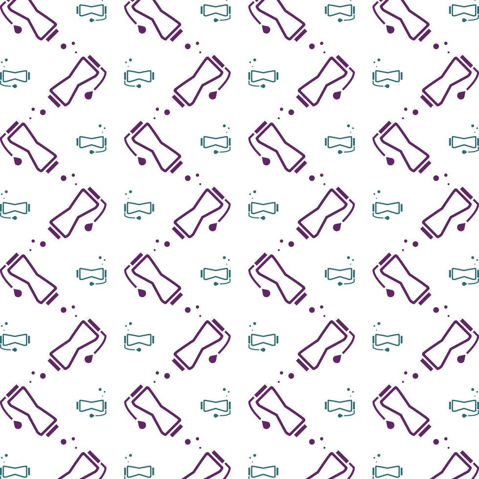 Diving Mask smooth trendy multicolor repeating pattern illustration background design vector