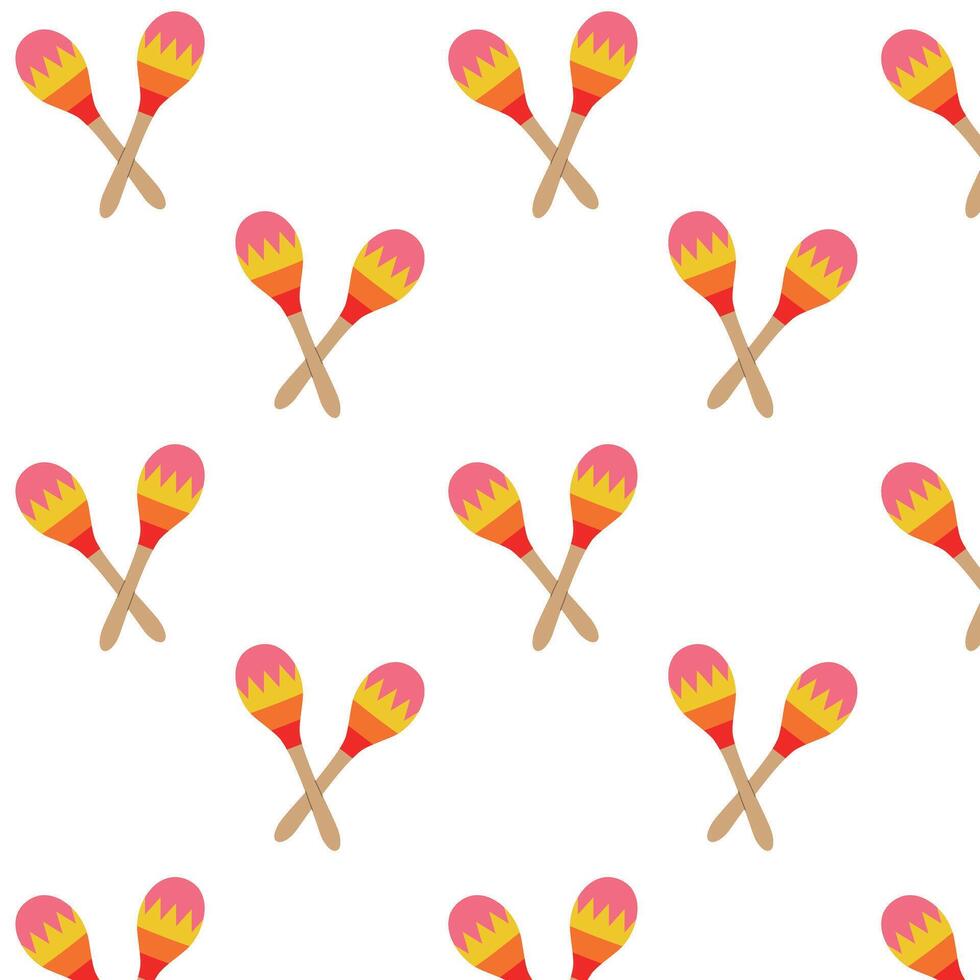 Maracas seamless pattern, holiday and music concept, musical instrument, illustration vector