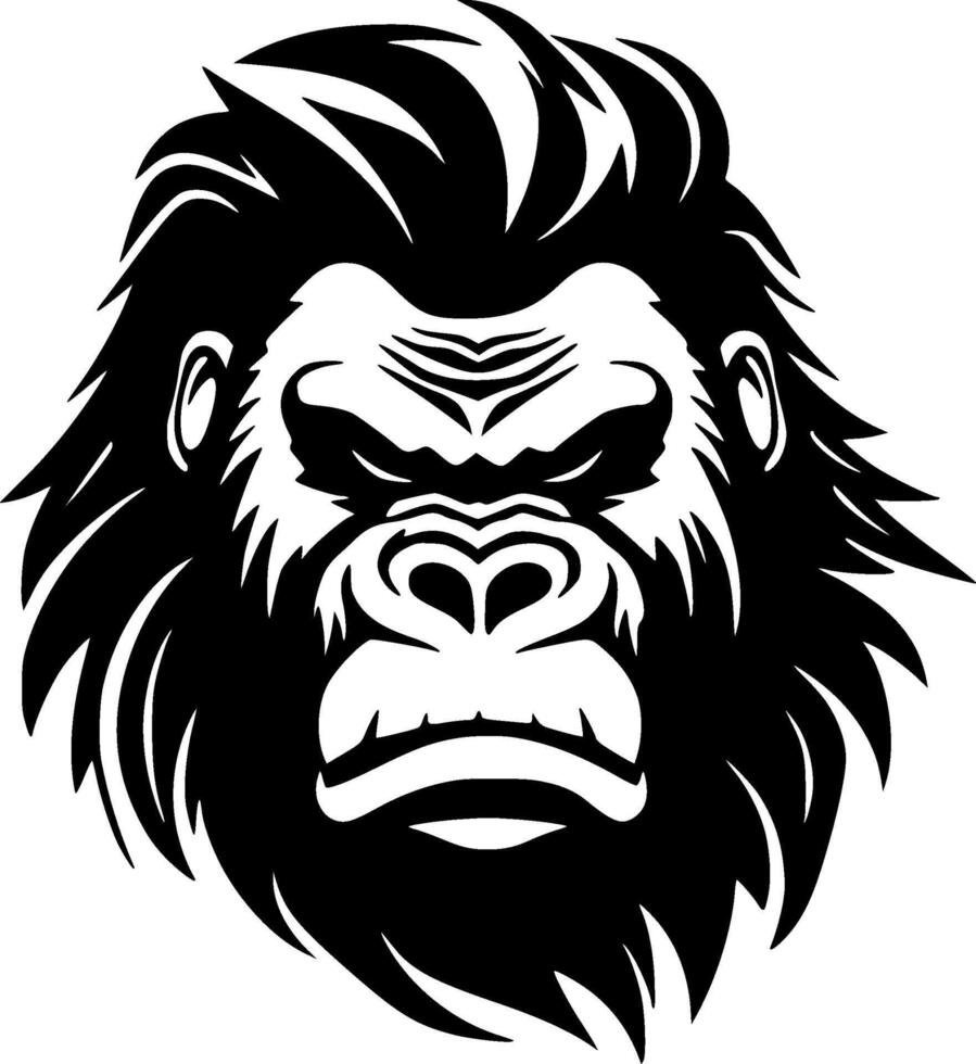 gorila - minimalista y plano logo - ilustración vector