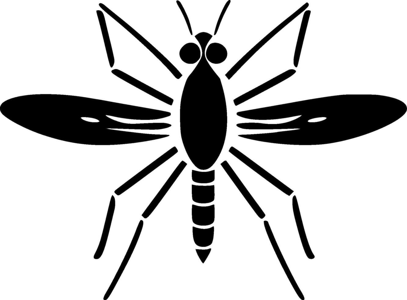 Mosquito - Black and White Isolated Icon - illustration vector