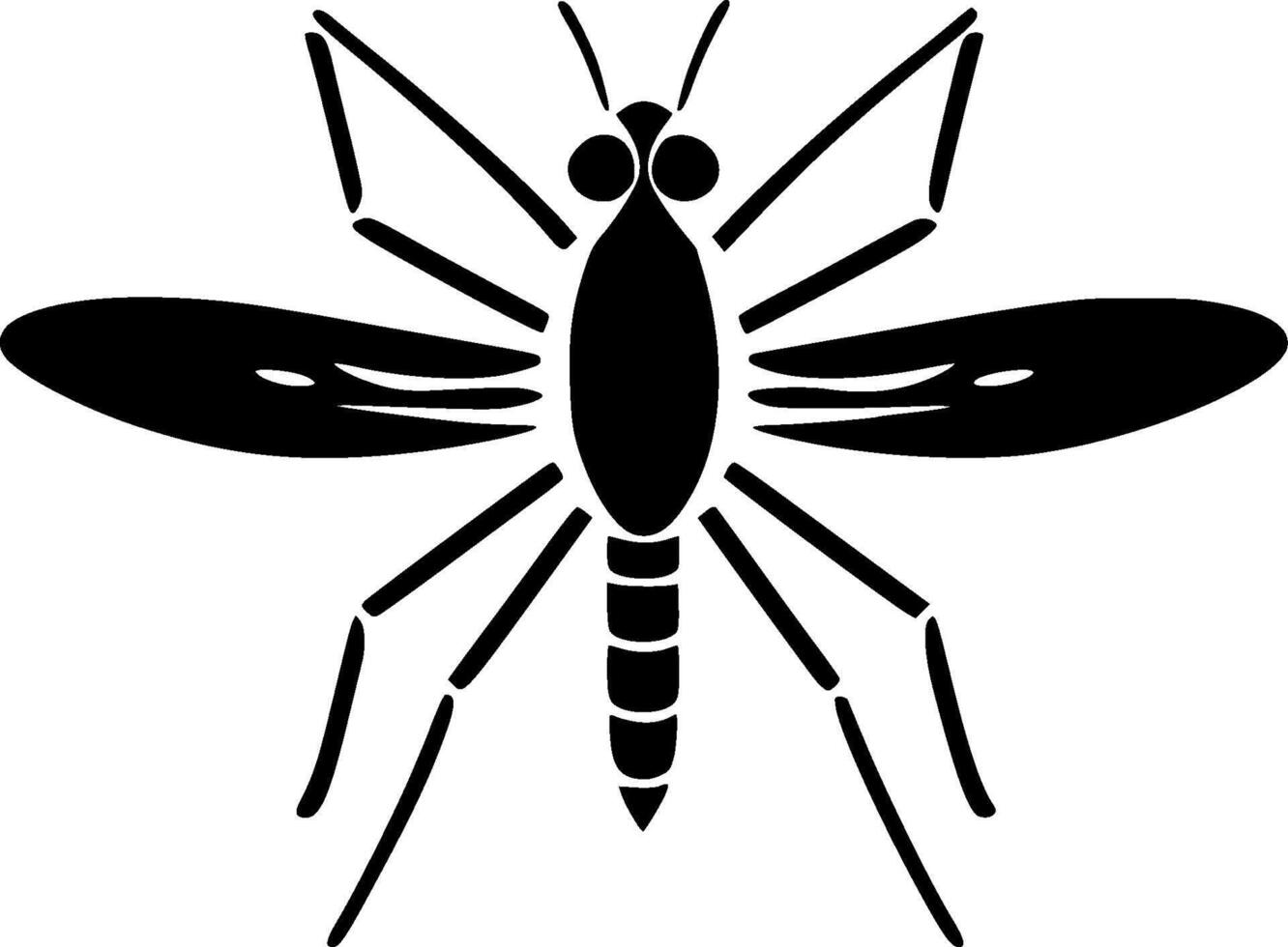 mosquito - negro y blanco aislado icono - ilustración vector