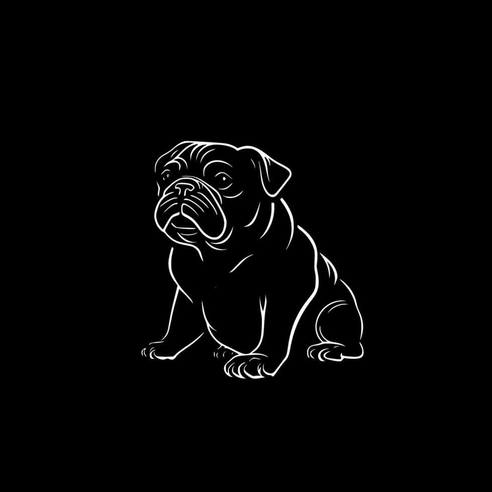 Pug, Minimalist and Simple Silhouette - illustration vector