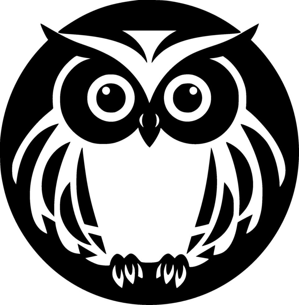 Owl Baby, Minimalist and Simple Silhouette - illustration vector