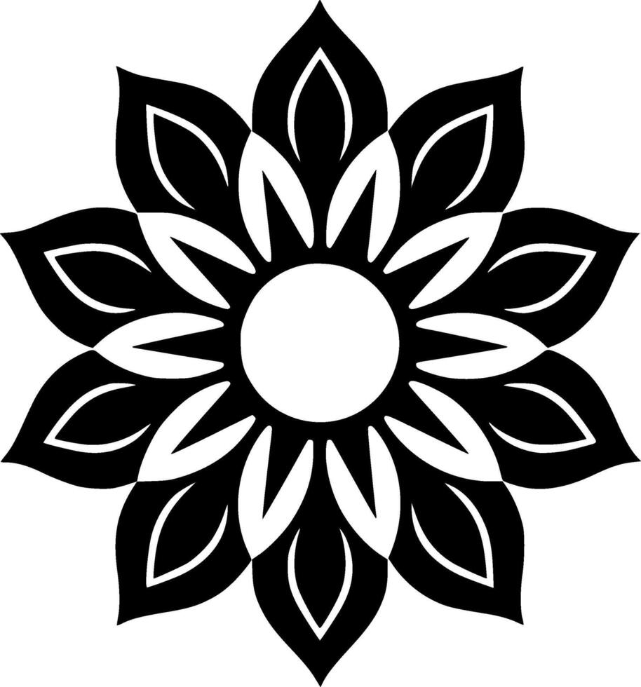 Sunflower, Black and White illustration vector