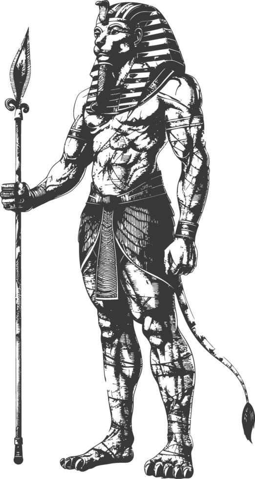 faraón masculino el Egipto mítico criatura imagen utilizando antiguo grabado estilo vector
