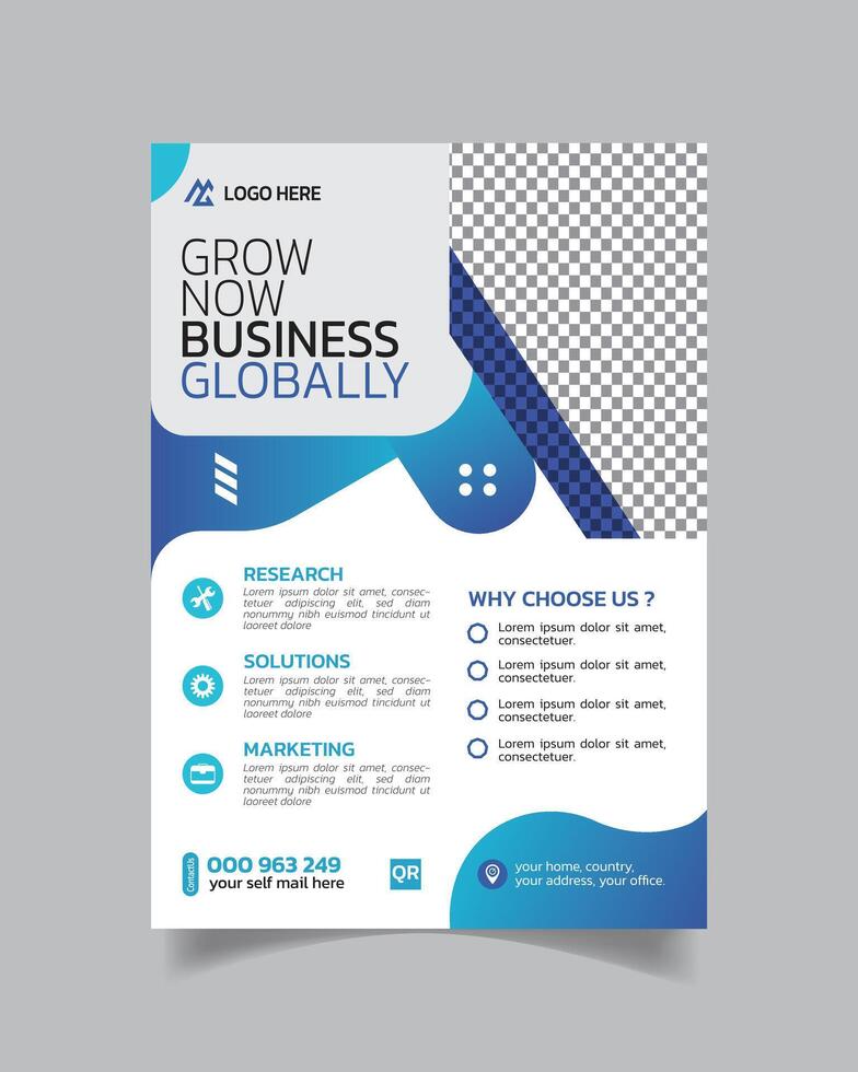 Modern Minimalistic Business Flyer or Creative Design Business Leaflet Template vector