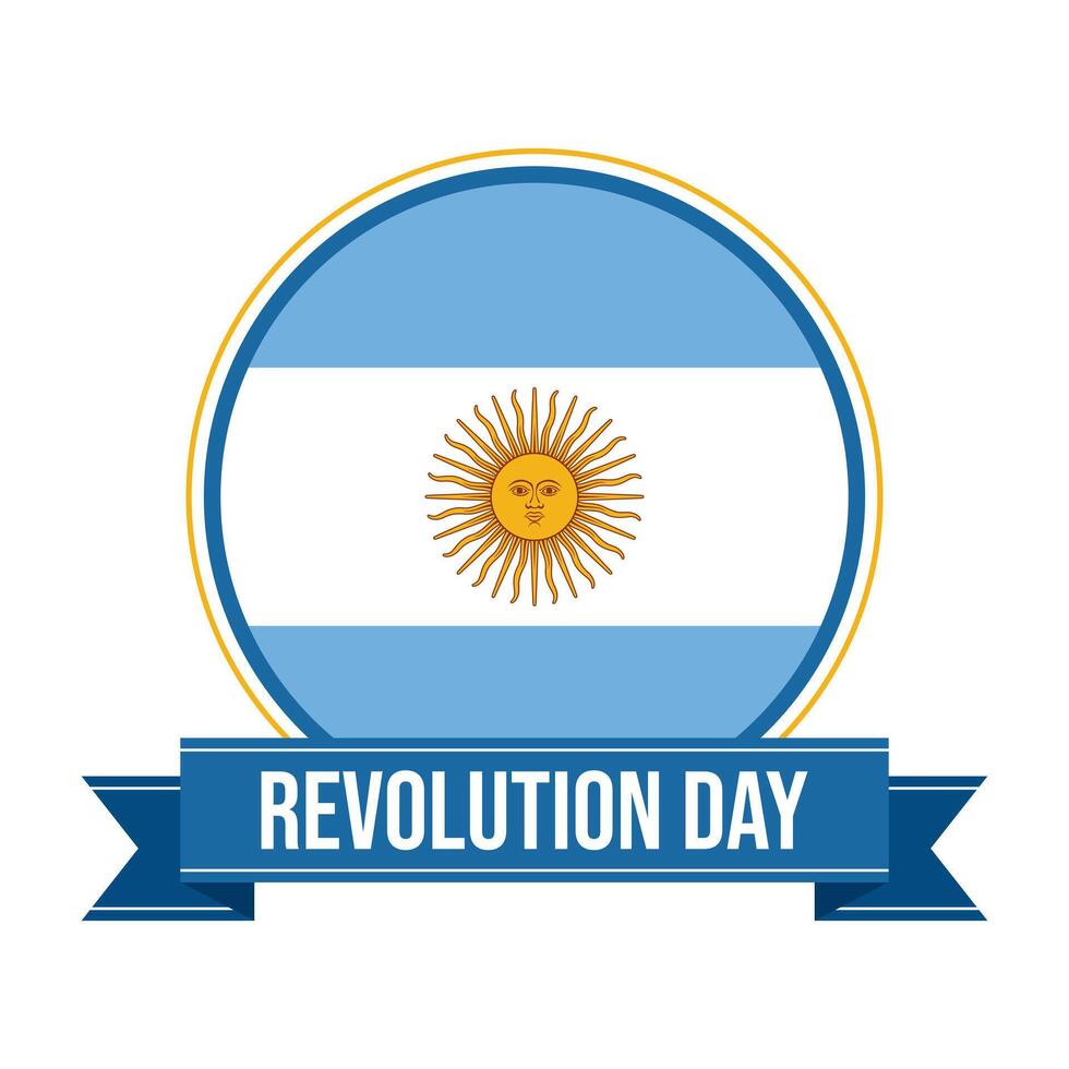 Argentina revolution day badge vector