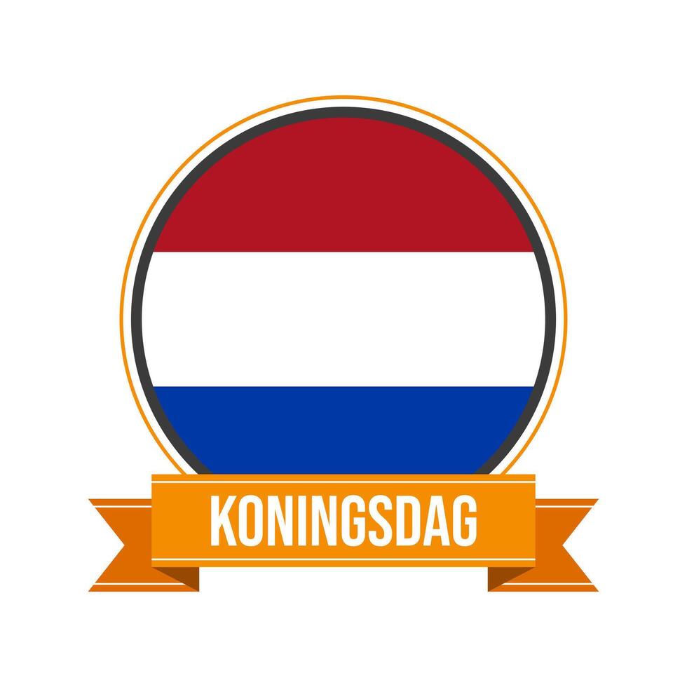 Netherlands koningsdad badge vector