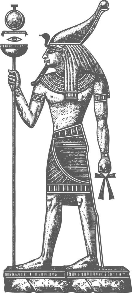soltero antiguo Egipto jeroglífico uno símbolo imagen utilizando antiguo grabado estilo vector