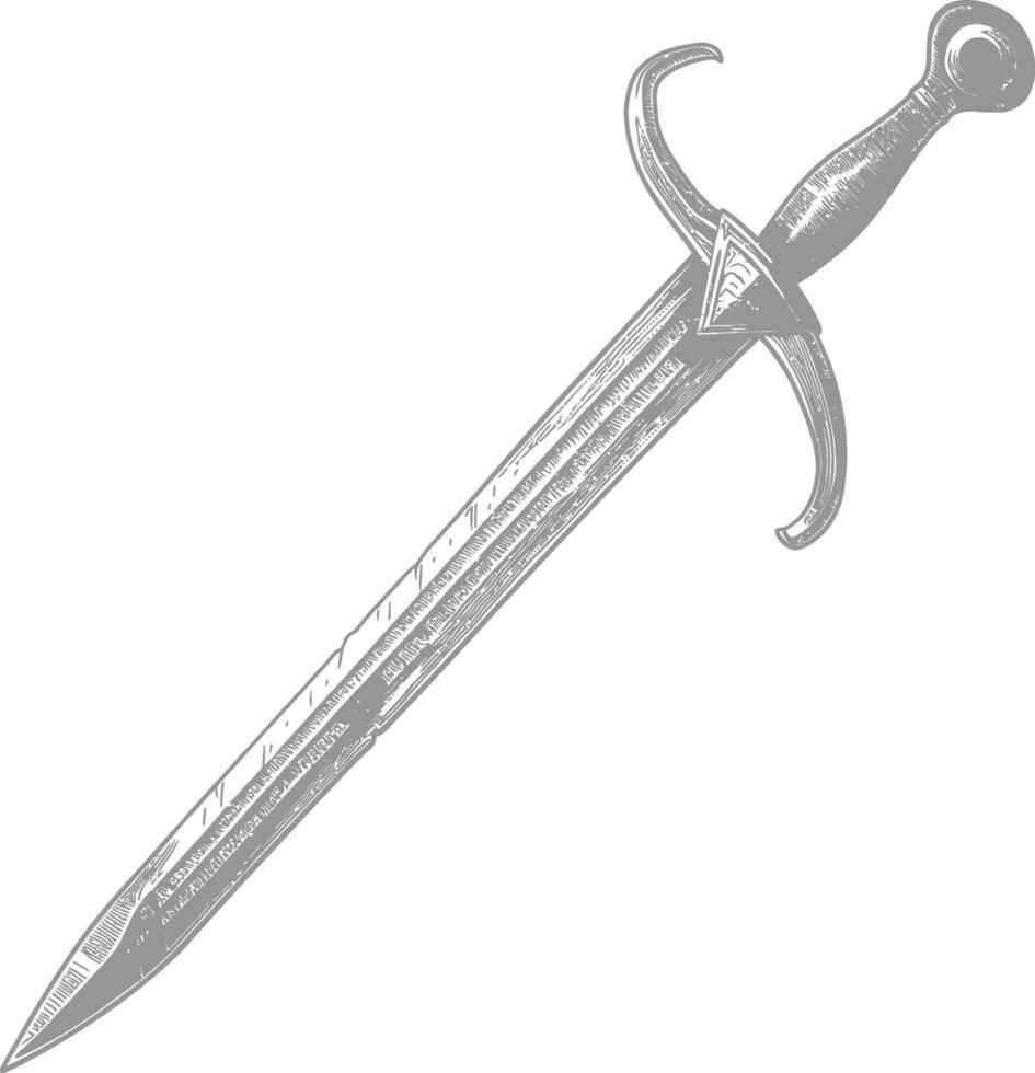 obselote oxidado espada imagen utilizando antiguo grabado estilo vector