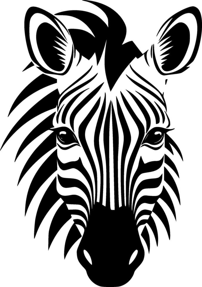 Zebra, Black and White illustration vector