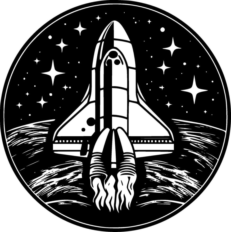 Space, Black and White illustration vector