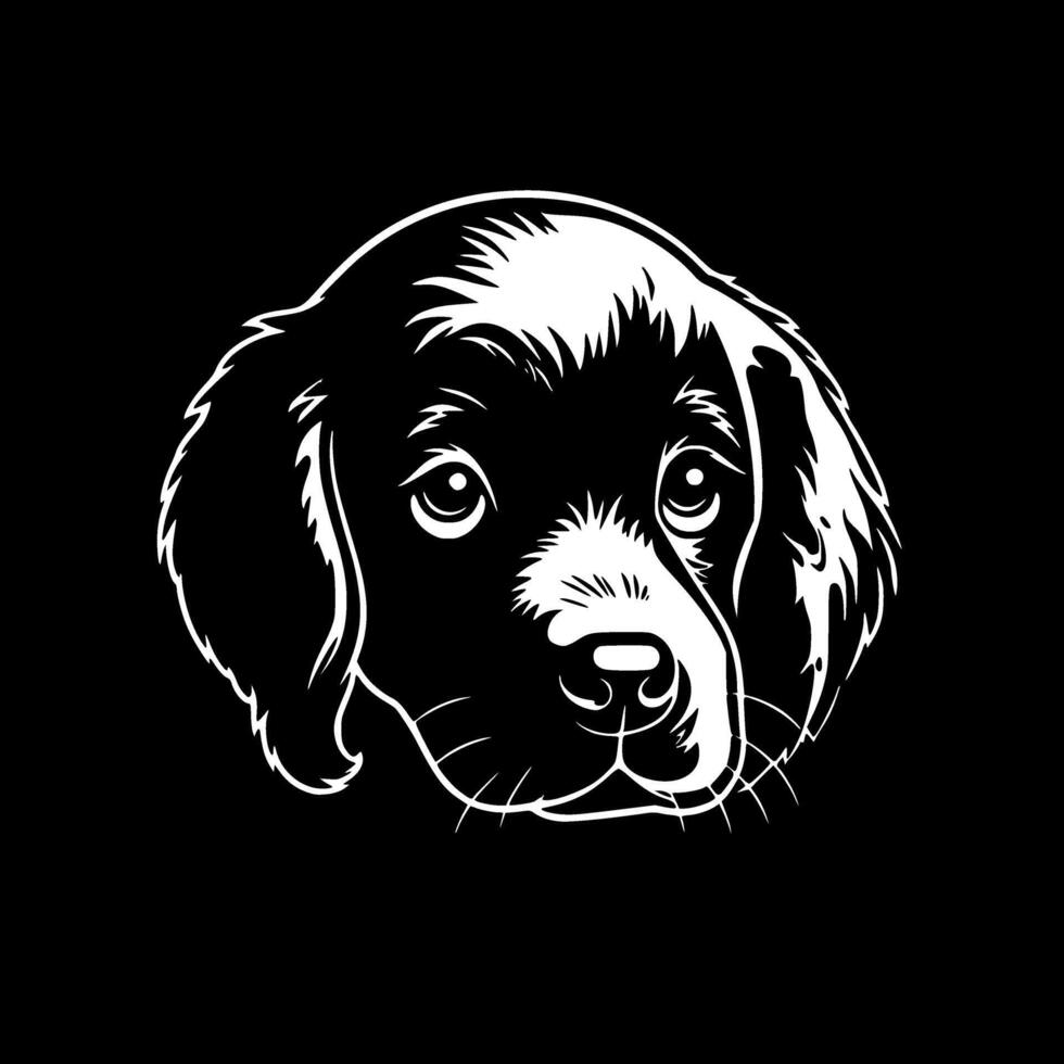 Puppy - Black and White Isolated Icon - illustration vector