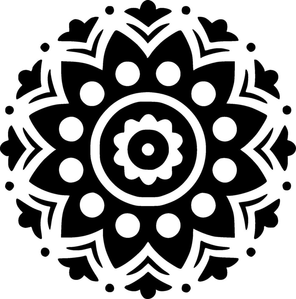 Mandala, Black and White illustration vector