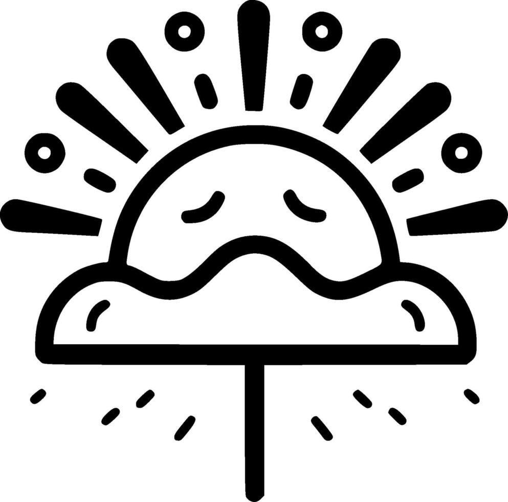 Summer - Black and White Isolated Icon - illustration vector