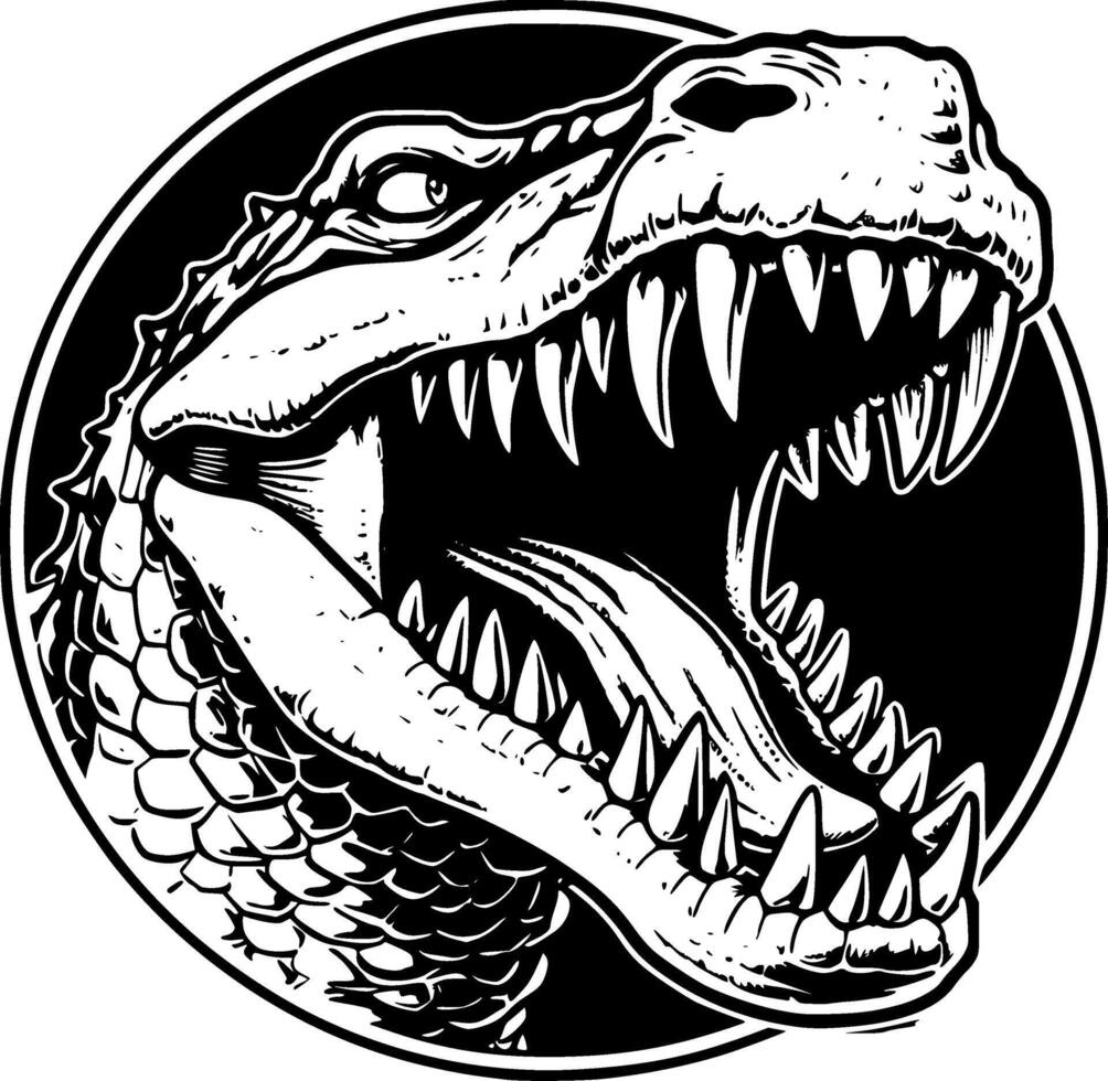 cocodrilo - minimalista y plano logo - ilustración vector