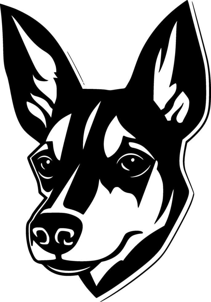 Basenji, Black and White illustration vector