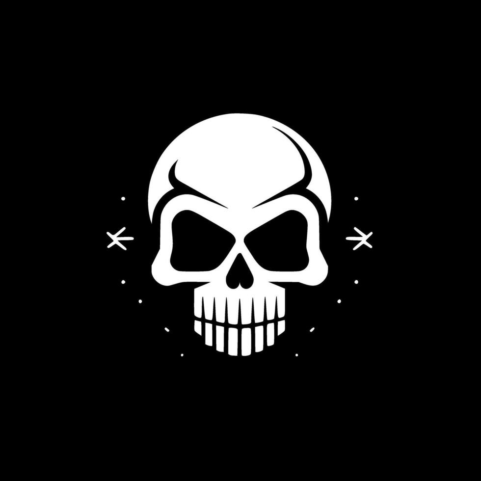 Skull - Black and White Isolated Icon - illustration vector