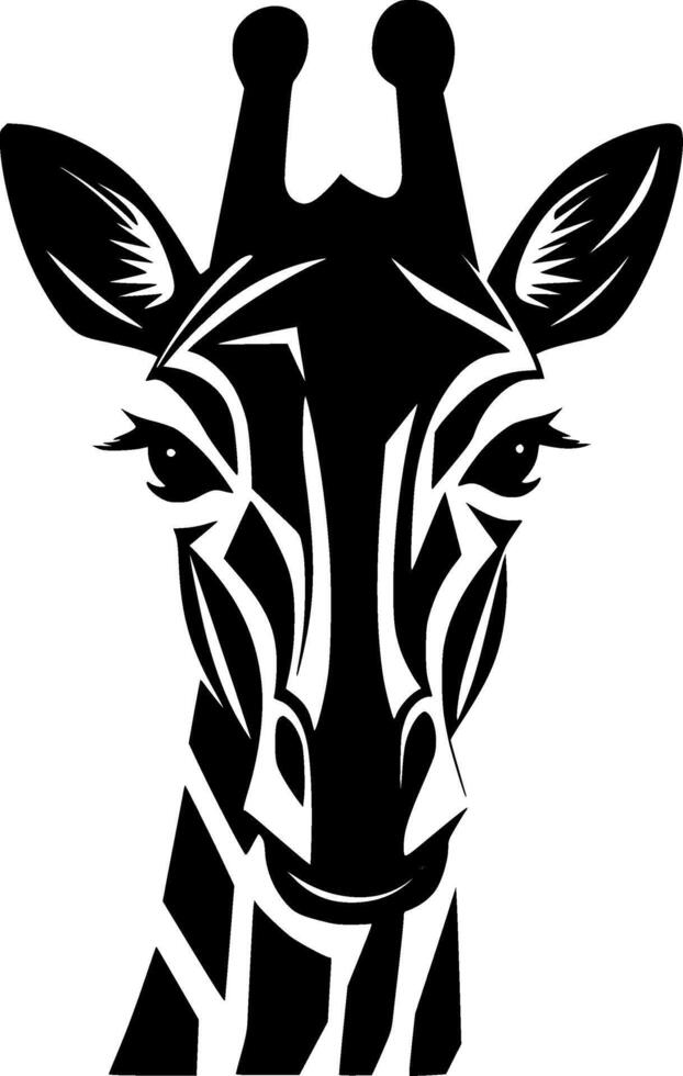 Giraffe, Black and White illustration vector