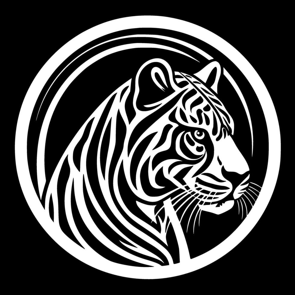 Ocelot - Black and White Isolated Icon - illustration vector