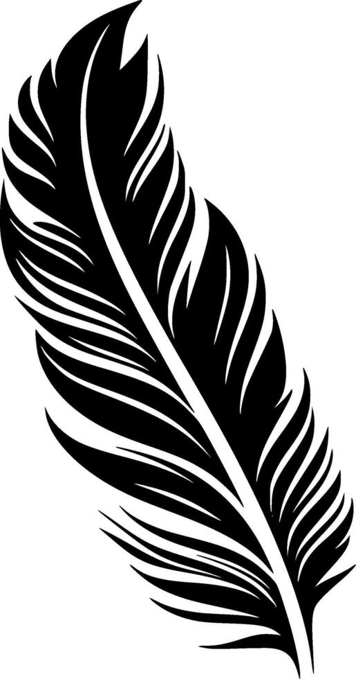 Feather - Black and White Isolated Icon - illustration vector