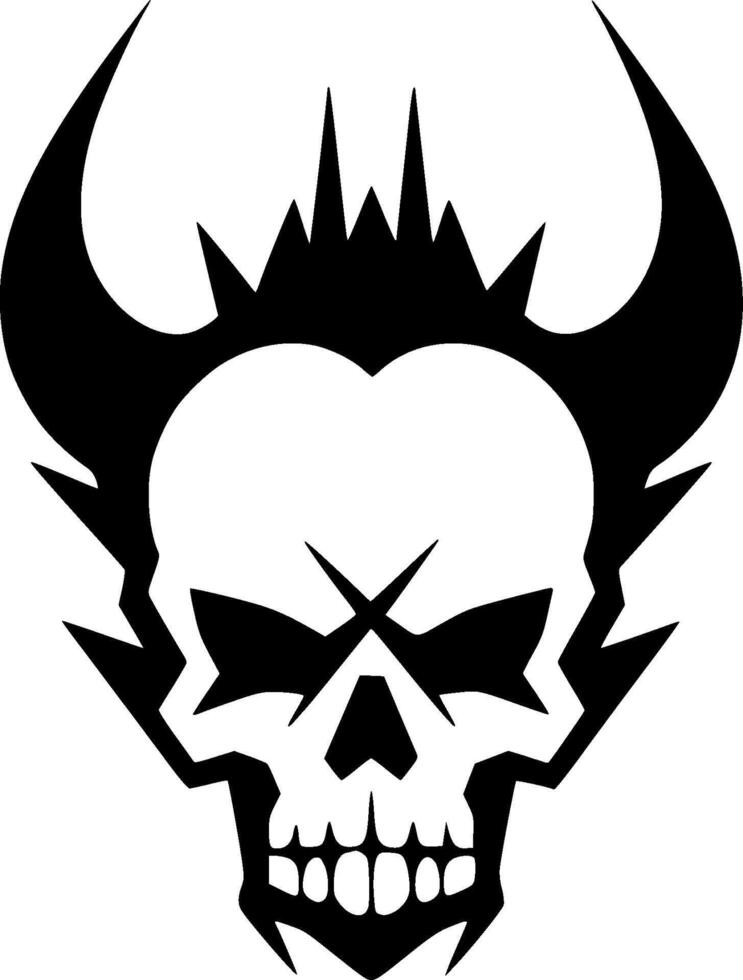 Skull - Black and White Isolated Icon - illustration vector