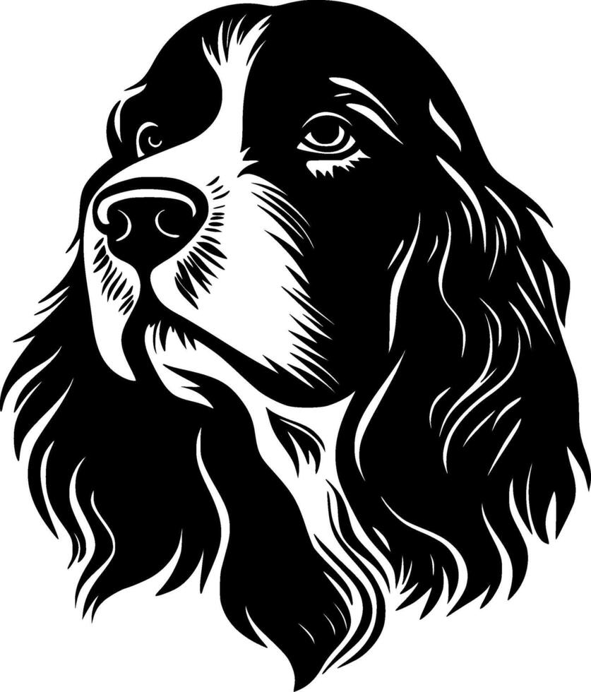 perro - negro y blanco aislado icono - ilustración vector