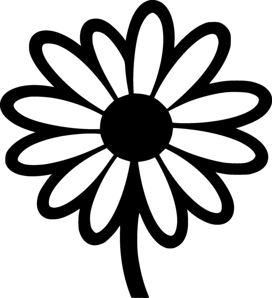 Daisy, Minimalist and Simple Silhouette - illustration vector