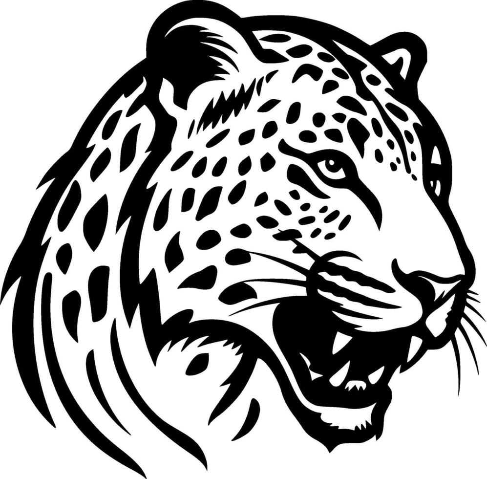 leopardo - minimalista y plano logo - ilustración vector